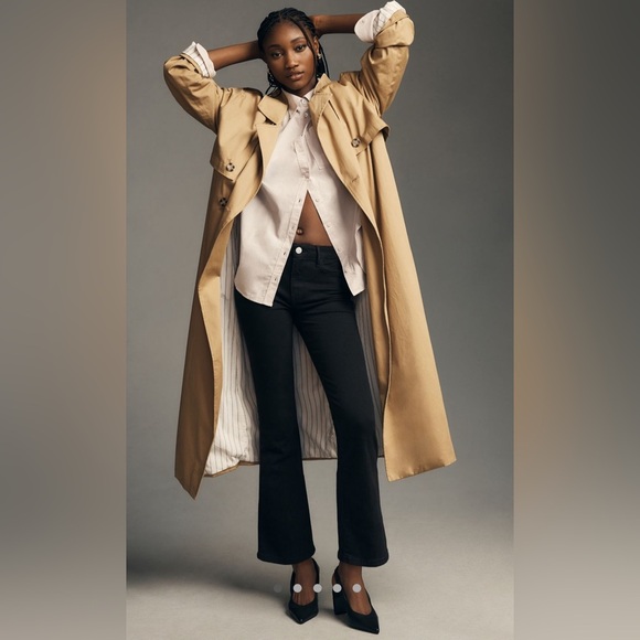 FRAME Le Bardot Crop Flare, Black Noir - 25 - Picture 1 of 8